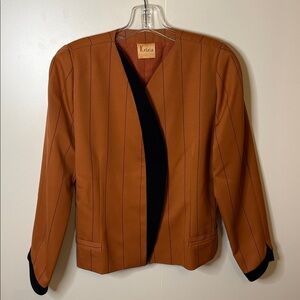 Vintage Krizia Brown and Black Striped Blazer